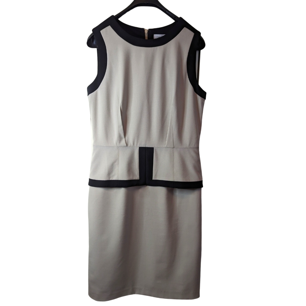 Calvin Klein career sz8 Tan & Black Dress